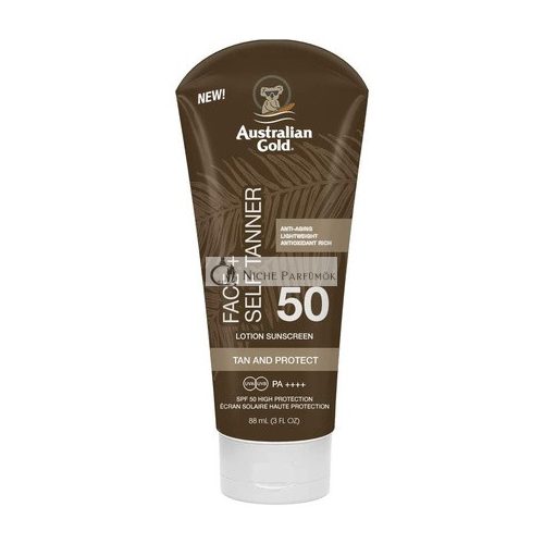 Australian Gold Ochranný krém a samoopaľovací krém na tvár SPF 50, 88ml