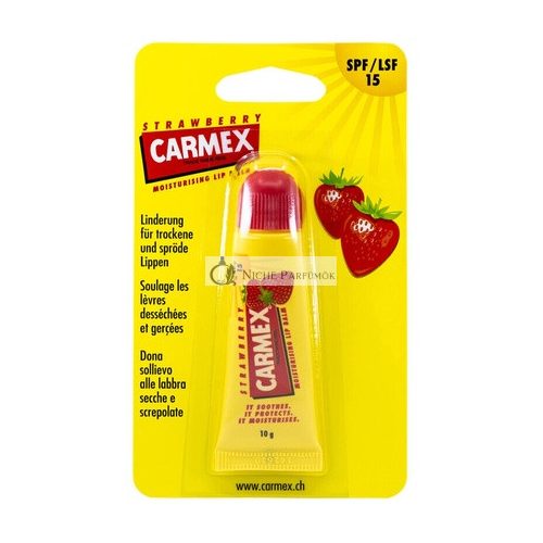 Carmex Jahodový Balzam na Pery Tubus SPF15, Vodoodolný, 10ml