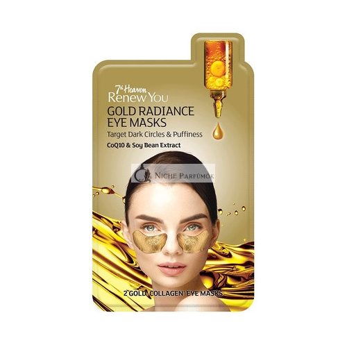 7th Heaven Renew You Gold Radiance Očné Maska Obohatená CoQ10 a Extraktom Sóje na Boj proti Tmavým Kruhom a Opuchom