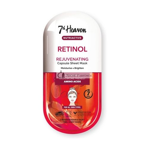 7th Heaven Retinol Nutriactive Obnovujúca pleťová maska obohatená aminokyselinami na hydratáciu a rozjasnenie pleti