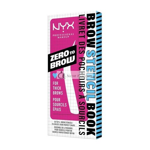 NYX Profesionálny make-up šablóny na obočie pre hrubé obočie, 4 kusy