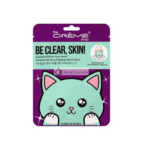 Be Clear, Skin! Animovaný Kocúrik Masque s Mágickým Lieskovcom proti Akne - Jeden Kus