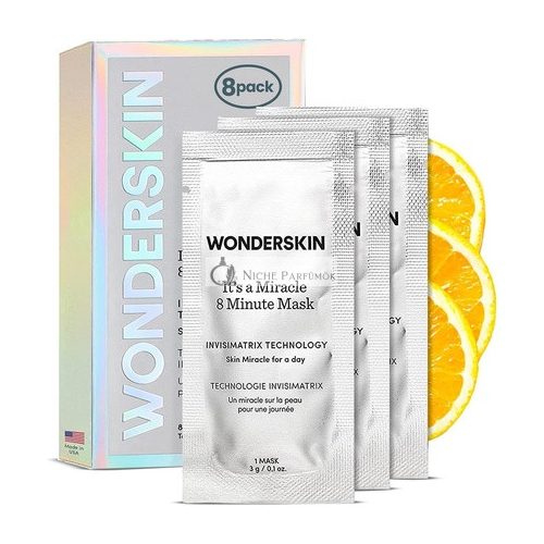 Wonderskin 8-minútová hydratačná maska na tvár s vitamínom C a niacinamidom