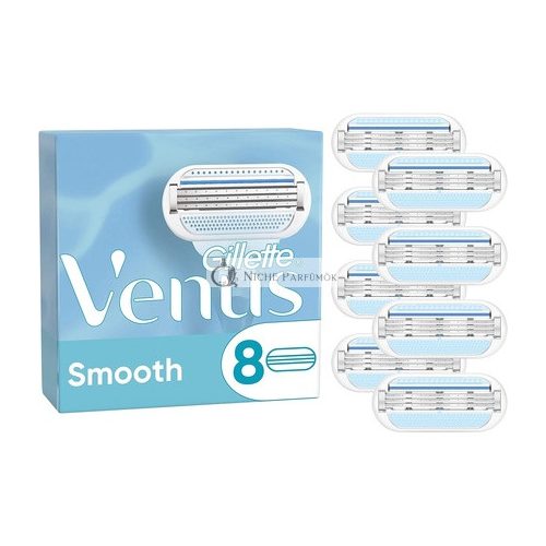 Gillette Venus Smooth Holiace čepele pre ženy Lubrastrip s rastlinnými olejmi - balenie 8 ks