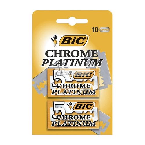 BIC Chrome Platinum Dvojitá Hlava Bezpečnostný Holiaci Strojček Jednorazové Jednolúčové Nerezová Oceľ 10 Kusov