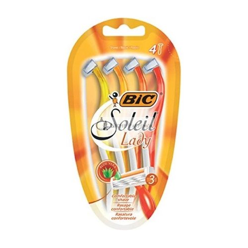 BIC Soleil Trojité Holiace Strojčeky pre Ženy s Ľahkým Držadlom a Mazacími Pásmi - Balenie po 4