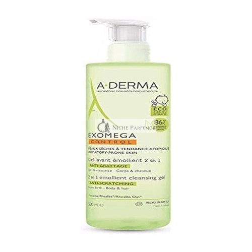 A-DERMA Exomega Control 2in1 Emolientný Čistiaci Gél Proti Škrabaniu 500ml