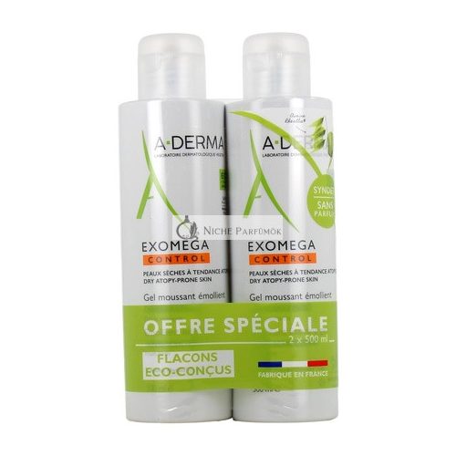 A-Derma Exomega Control Emolientné penivé gély proti poškriabaniu 500ml - Balenie 2 ks