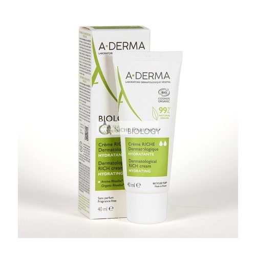 A-Derma BIOLOGY Bohatý Hydratačný Krém, 40ml