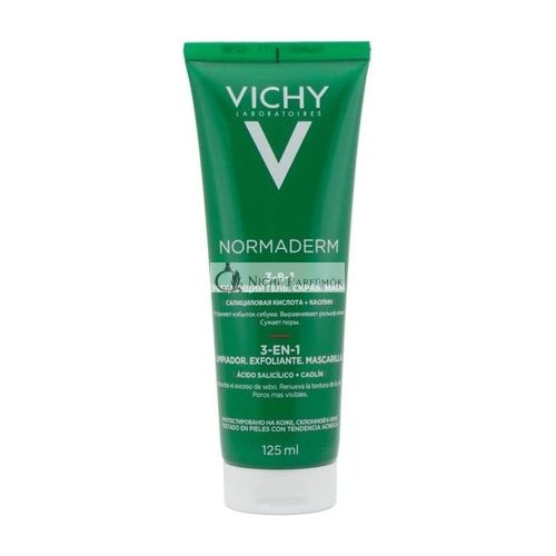 Vichy Normaderm 3 v 1 Scrub Čistiaca Maska Krém na Citlivú Pleť, 125ml