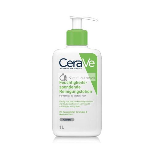 CeraVe Hydratačný Čistiaci Lotion na Tvár a Telo Normálnu a Suchú Pokožku s Kyselinou Hyalurónovou a 3 Základnými Ceramidmi, 1L Mandľa