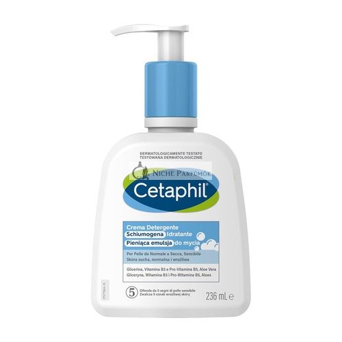 Cetaphil Hydratačná penová čistiaca emulzia pre normálnu, suchú a citlivú pleť s aloe vera, 236ml