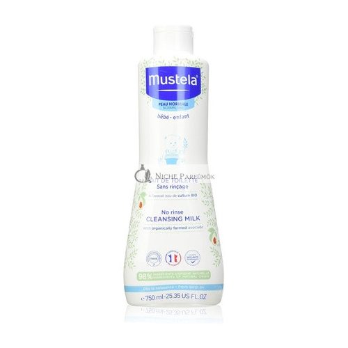 Mustela Čistiaci mlieko bez oplachovania s organickým avokádom, 750ml