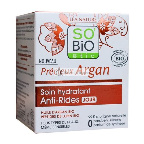 SO'BiO étic Precious Argan Cosmos Organický Anti-Aging Hydratačný Denný Krém, 50ml