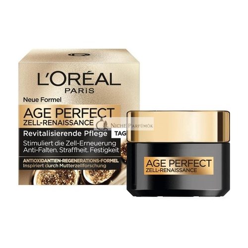 L'Oréal Paris Age Perfect Cell Renaissance Anti-Aging Pleťový Krém SPF 15 s Čiernym Hľuzovkom a Čiernym Čajom, 50ml