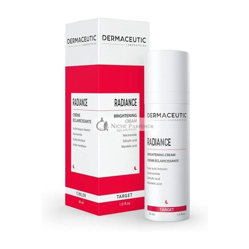 Dermaceutic Radiance Rozjasňujúci Krém s Kojovým Kyselinou, Arbutínom, Niacínom, Salicylovou a Mandľovou Kyselinou 30ml