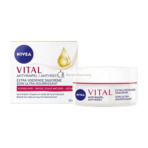 Nivea Vital Protiwrinklový Extra Bohatý Denný Krém SPF 30, 50 Ml