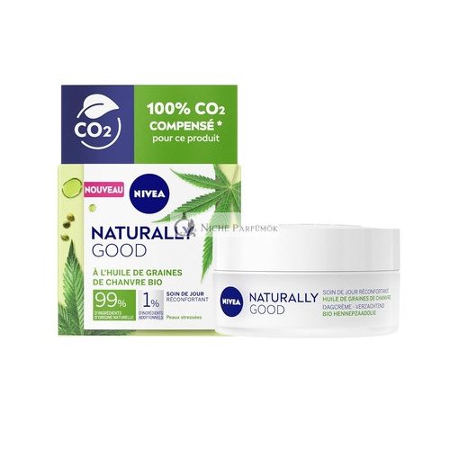 Nivea Naturally Good Organic Hemp Seed Oil Upokojujúci Denný Krém, 50 ml