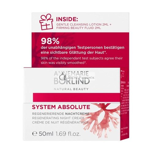 Annemarie Borlind System Absolute Anti-Aging Regeneračný Nočný Krém 50ml, s bezplatným vzorkom 2x2ml