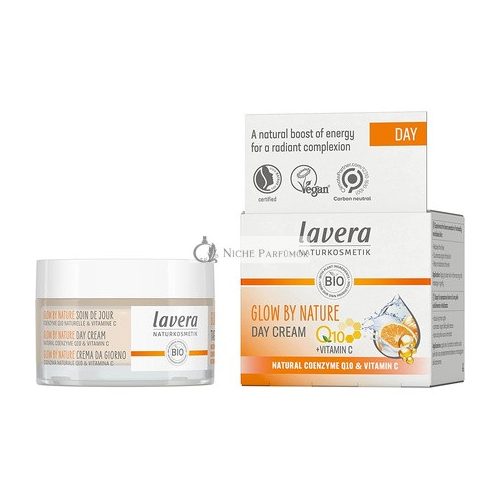 lavera GLOW BY NATURE Denný krém s Q10 a vitamínom C, 50 ml - PETA certifikovaný