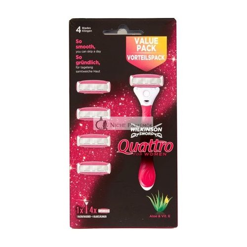 Wilkinson Sword Quattro pre ženy Plus 4 čepele