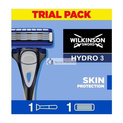 Wilkinson Sword Hydro 3 Ochranný holiaci strojček pre mužov s rukoväťou + 1 náhradná čepeľ