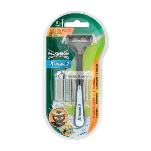 Wilkinson Sword Xtreme3 3-čepelová holiaca súprava + 5 náhradných čepelí