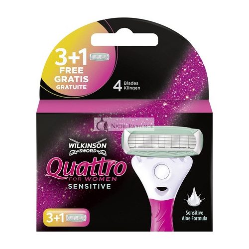 Wilkinson Sword Quattro pre Ženy Citlivé Holiace Čepele 4 kusy