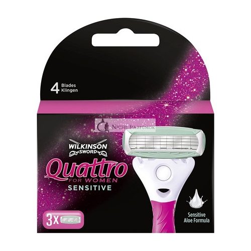 Wilkinson Sword Quattro pre ženy citlivé 3 holiace čepele