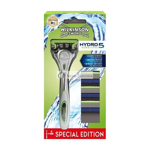 Wilkinson Hydro5 Sensitive Holiaci Strojček + 3 Náhradné Čepele, 110g