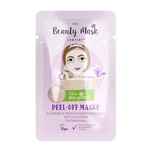 THE Beauty Mask COMPANY Glitter Peel-Off Mask s Hyalurónom a Bioglitterovými Časticami, 10 ml