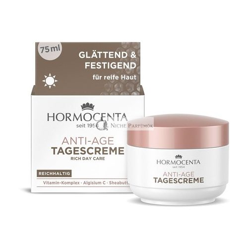 Hormocenta Anti-Aging Denný Krém 75ml - Bohatá Starostlivosť s Vitamínovým Komplexom, Algisium C a Shea Maslom pre Náročnú, Zrelú Pleť