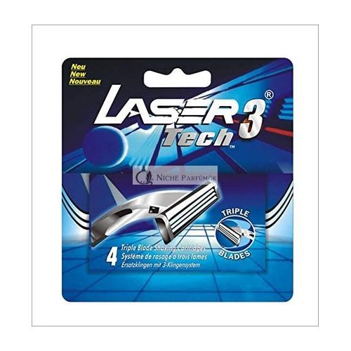 Laser Tech3 Nahradné čepele na holenie 3-čepelový systém pre mužov s aloe vera lubrikáciou