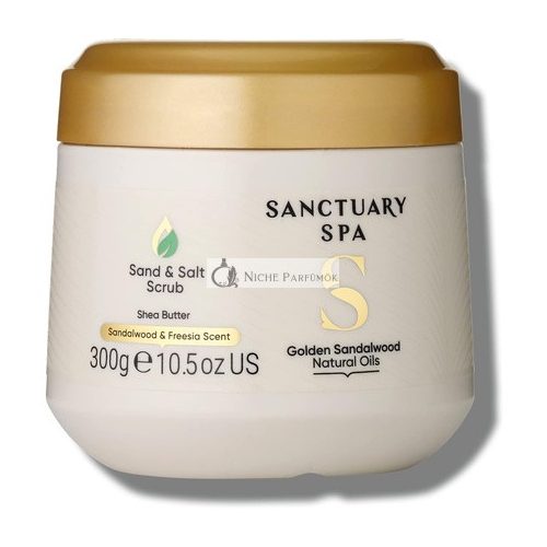 Sanctuary Spa Zlatý Santalový Piesok a Soľový Scrub, 300 g