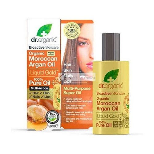 Dr Organic Marocký Arganový Olej 100% Čistý Olej na Vlasy, Pleť a Nechty 50ml