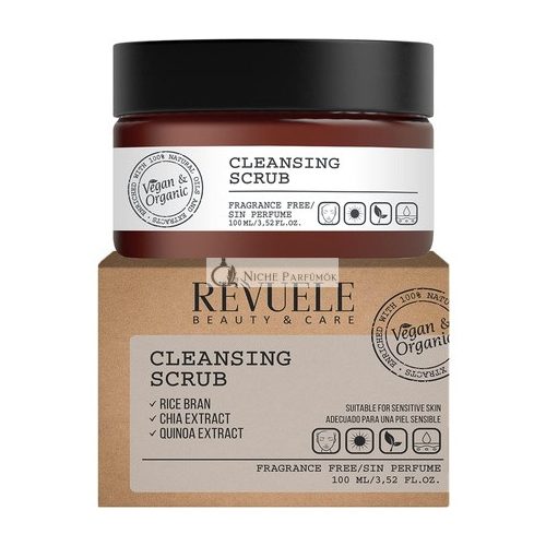 Revuele V&O Jemný Peeling na Tvár s Glykolovou Kyselinou 100ml - 100% Organický & Vegán pre Mužov a Ženy