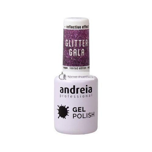 Andreia Glitter Gél Lak na nechty pre UV/LED lampu, GG4 Fialový, 10.5ml