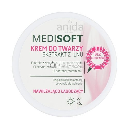 Anida Medisoft Hydratačný a Upokojujúci Krém na Tvár, 100ml