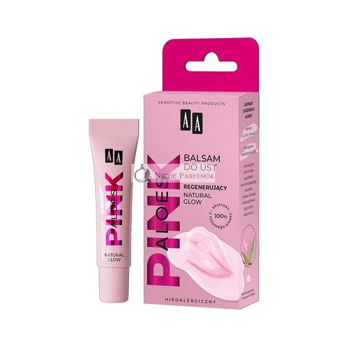 AA Aloes Pink Regenerujúci Balzam na Pery Prírodný Lesk, 10g