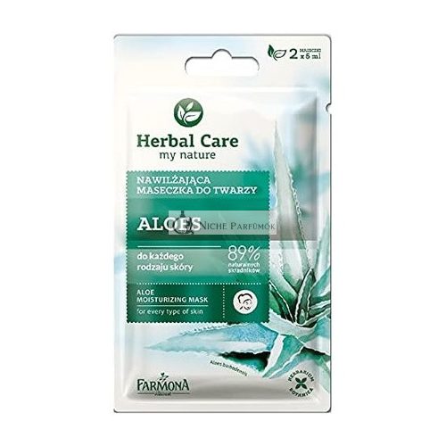 Aloe Hydratačná Maska na Tvár pre Každý Typ Pleti Farmona Herbal Care my Nature, 2 x 5 ml