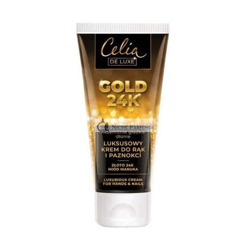 Celia De Luxe Zlatý 24K Luxusný Krém na Ruky a Nechty, 80ml