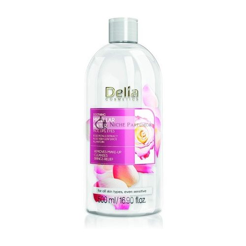 Delia Cosmetics Uklidňujúca micelárna voda na čistenie pleti s extraktom z ružových lupienkov a allantoinom, 500ml