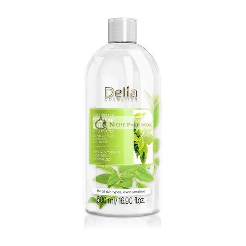 Delia Cosmetics Čistiace Micelárne Vody s Extraktom Zeleného Čaju a Avokádovým Olejom, 500ml