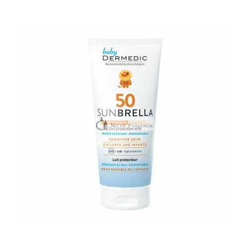 DermEdic Baby Sunbrella Ochranné Mlieko SPF50 pre Deti od 1 Mesiaca, 100g