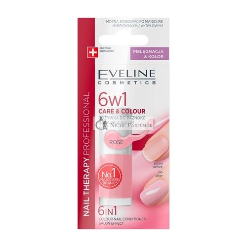 Eveline Cosmetics Starostlivosť o Nechty a Farba Lak na Nechty 6 v 1 Ruža 5ml