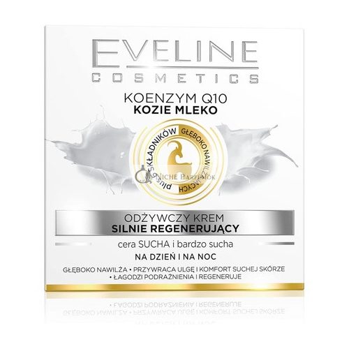 Eveline Cosmetics Nature Line Kozí Mlieko Intenzívne Regenerujúci a Vyživujúci Denný a Nočný Krém s Koenzýmom Q10, 50ml