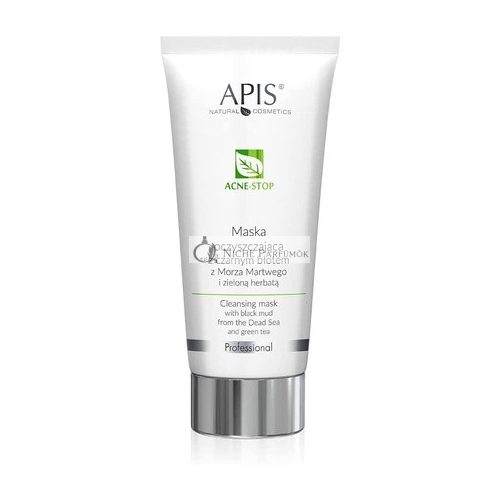 Apis Professional Acne Stop Čistiaca Maska so Zeleným Čajom a Čiernym Bahnom z Mŕtveho Mora, 200g