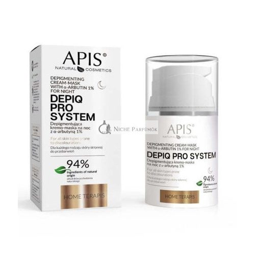 APIS Depiq Pro Systém Depigmentačná Krémová Maska s Alpha-Arbutínom 1% na Noc, 50ml