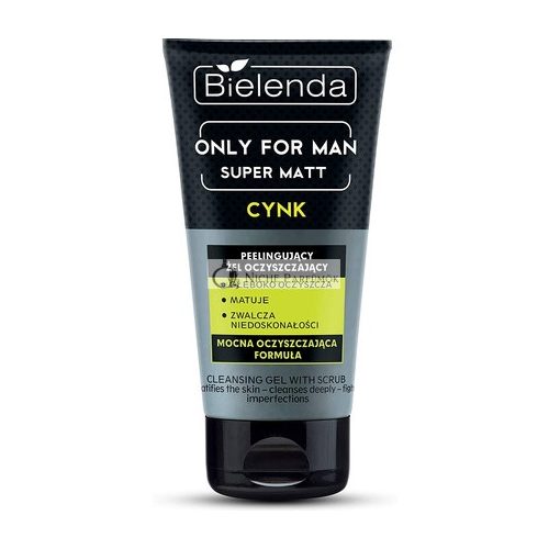 Bielenda Iba pre mužov Super Mat Čistiaci Peeling Gél 150ml - Hlboko čistí, osviežuje a exfoliuje