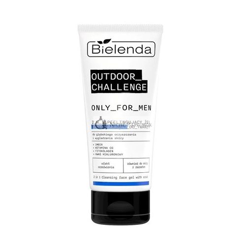 Bielenda Only For Men Outdoor Challenge 2-In-1 Peeling Čistiaci Gél Na Tvár, 150g